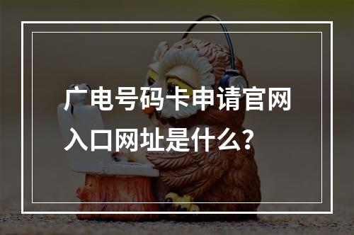 广电号码卡申请官网入口网址是什么？