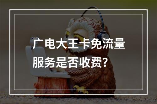 广电大王卡免流量服务是否收费？