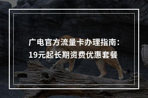 广电官方流量卡办理指南：19元起长期资费优惠套餐