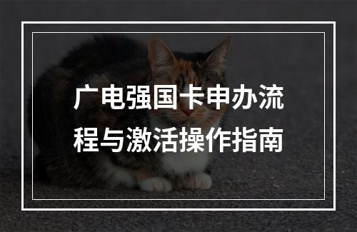 广电强国卡申办流程与激活操作指南