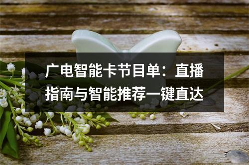 广电智能卡节目单：直播指南与智能推荐一键直达
