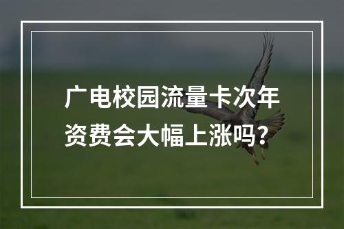 广电校园流量卡次年资费会大幅上涨吗？