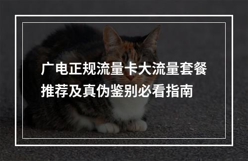 广电正规流量卡大流量套餐推荐及真伪鉴别必看指南