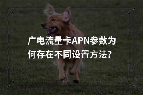 广电流量卡APN参数为何存在不同设置方法？