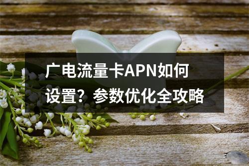广电流量卡APN如何设置？参数优化全攻略
