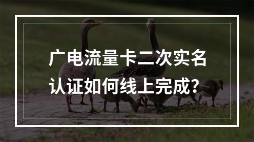 广电流量卡二次实名认证如何线上完成？