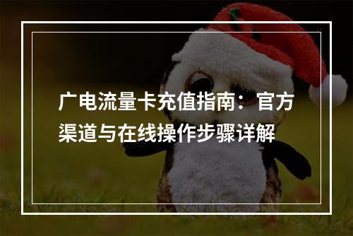 广电流量卡充值指南：官方渠道与在线操作步骤详解