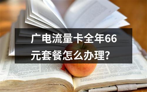 广电流量卡全年66元套餐怎么办理？