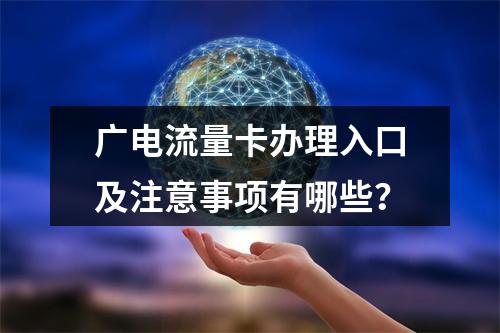 广电流量卡办理入口及注意事项有哪些？