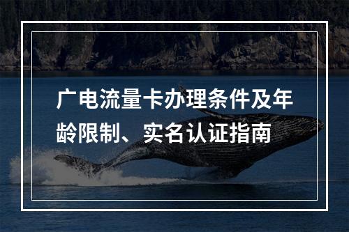 广电流量卡办理条件及年龄限制、实名认证指南