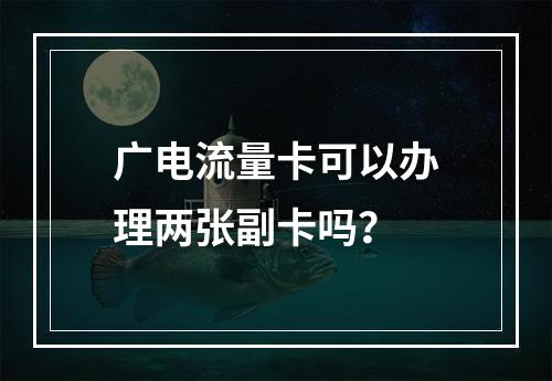 广电流量卡可以办理两张副卡吗？