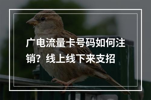 广电流量卡号码如何注销？线上线下来支招