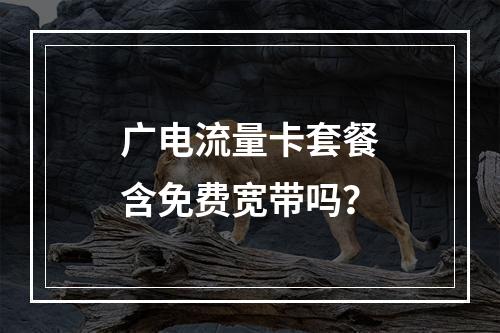 广电流量卡套餐含免费宽带吗？