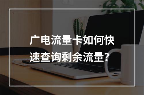 广电流量卡如何快速查询剩余流量？
