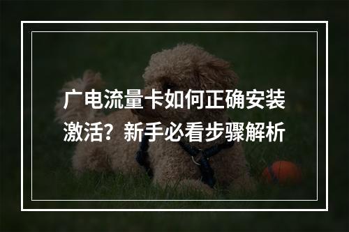 广电流量卡如何正确安装激活？新手必看步骤解析