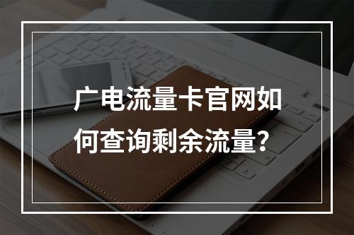 广电流量卡官网如何查询剩余流量？