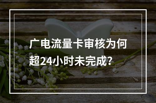 广电流量卡审核为何超24小时未完成？