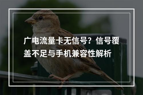 广电流量卡无信号？信号覆盖不足与手机兼容性解析