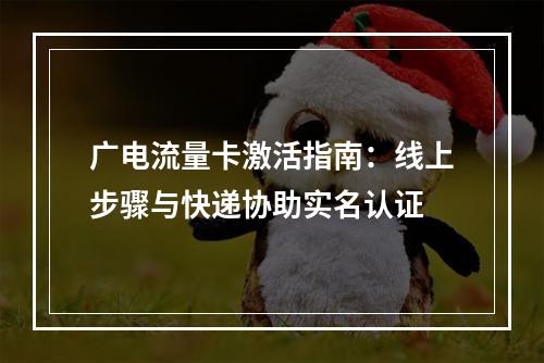 广电流量卡激活指南：线上步骤与快递协助实名认证