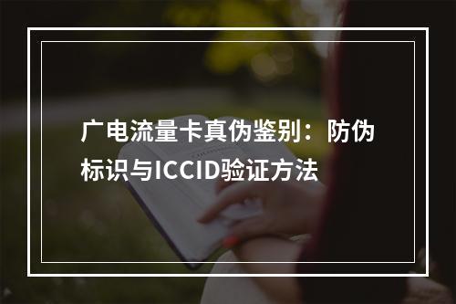 广电流量卡真伪鉴别：防伪标识与ICCID验证方法