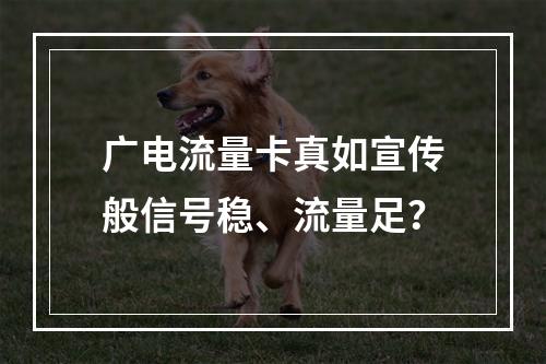广电流量卡真如宣传般信号稳、流量足？