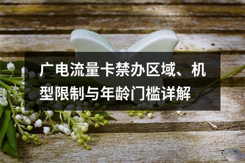 广电流量卡禁办区域、机型限制与年龄门槛详解