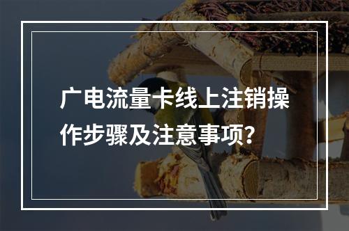 广电流量卡线上注销操作步骤及注意事项？