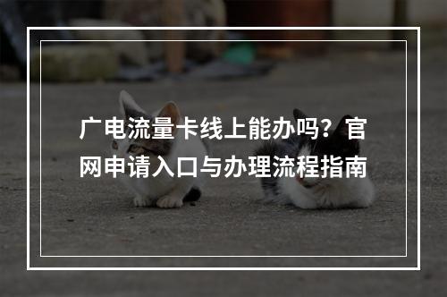 广电流量卡线上能办吗？官网申请入口与办理流程指南