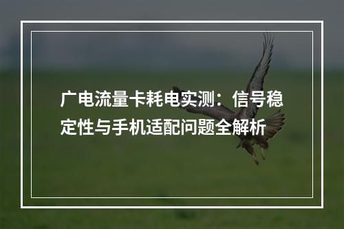 广电流量卡耗电实测：信号稳定性与手机适配问题全解析