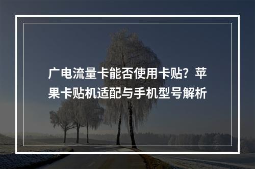 广电流量卡能否使用卡贴？苹果卡贴机适配与手机型号解析