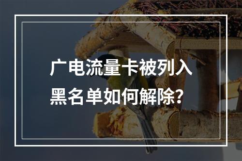 广电流量卡被列入黑名单如何解除？