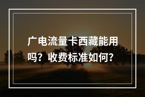 广电流量卡西藏能用吗？收费标准如何？