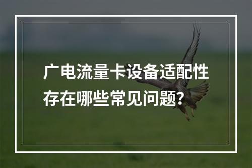 广电流量卡设备适配性存在哪些常见问题？