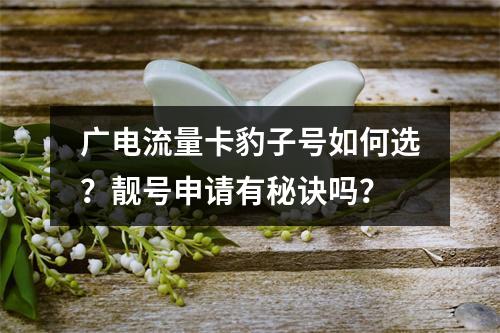 广电流量卡豹子号如何选？靓号申请有秘诀吗？