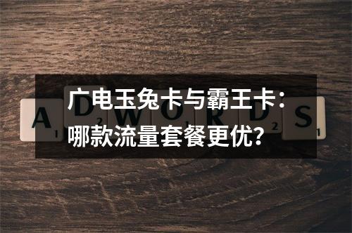 广电玉兔卡与霸王卡：哪款流量套餐更优？