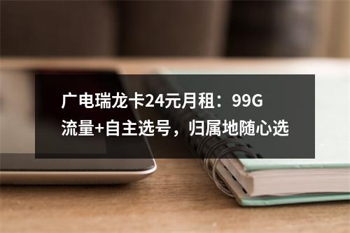 广电瑞龙卡24元月租：99G流量+自主选号，归属地随心选