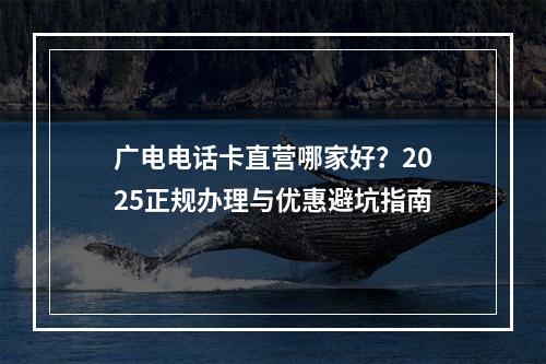 广电电话卡直营哪家好？2025正规办理与优惠避坑指南