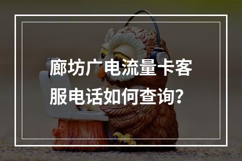 廊坊广电流量卡客服电话如何查询？