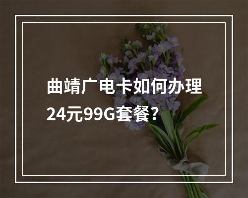 曲靖广电卡如何办理24元99G套餐？