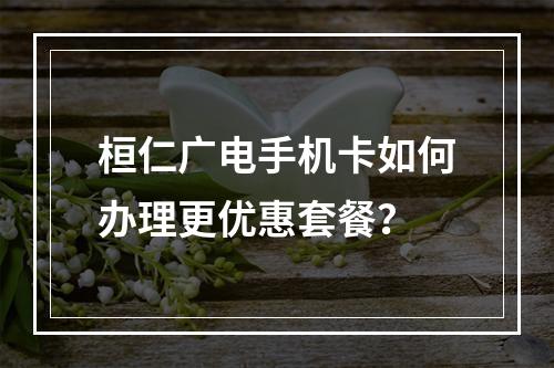 桓仁广电手机卡如何办理更优惠套餐？