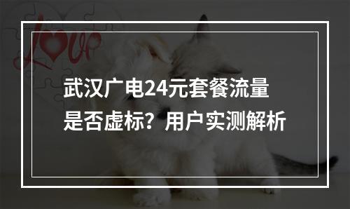 武汉广电24元套餐流量是否虚标？用户实测解析