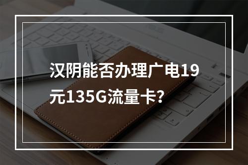 汉阴能否办理广电19元135G流量卡？