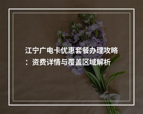 江宁广电卡优惠套餐办理攻略：资费详情与覆盖区域解析