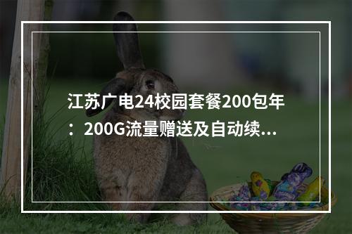 江苏广电24校园套餐200包年：200G流量赠送及自动续订解析