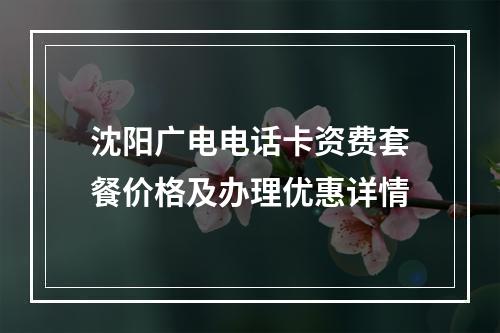 沈阳广电电话卡资费套餐价格及办理优惠详情