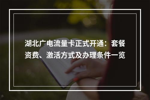湖北广电流量卡正式开通：套餐资费、激活方式及办理条件一览