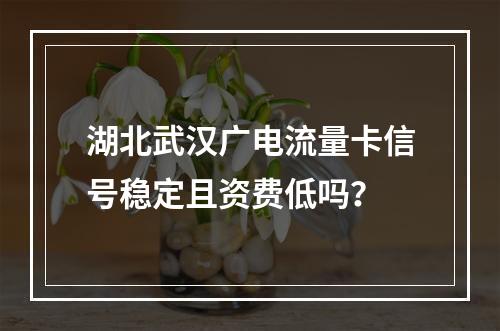 湖北武汉广电流量卡信号稳定且资费低吗？
