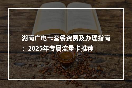 湖南广电卡套餐资费及办理指南：2025年专属流量卡推荐