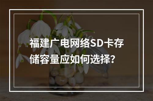 福建广电网络SD卡存储容量应如何选择？