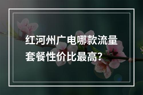 红河州广电哪款流量套餐性价比最高？